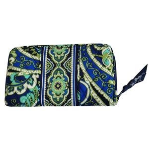 Vera Bradley Quilted 8" x 4-1/2" Blue & Green Wallet